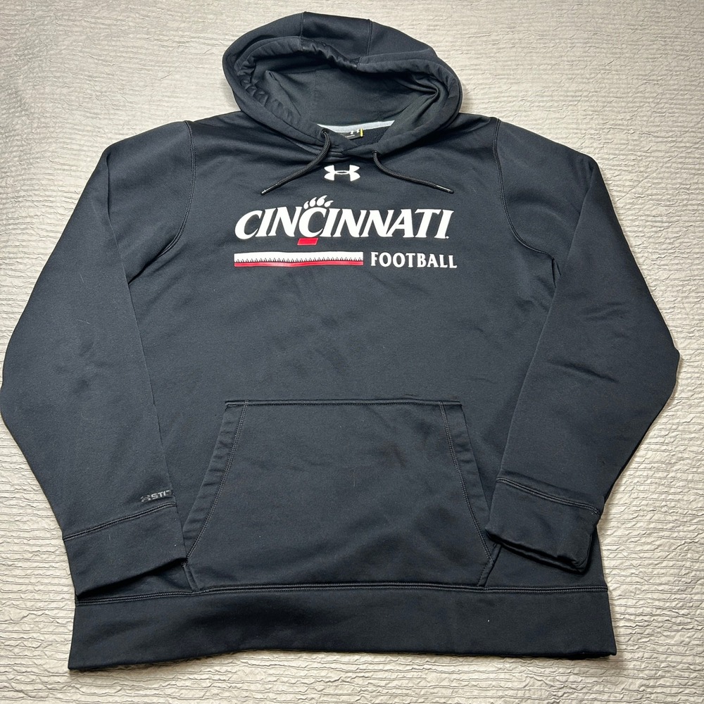Under Armour Cincinnati Football Hoodie Black Storm Mens Large Pullover UA